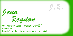 jeno regdon business card